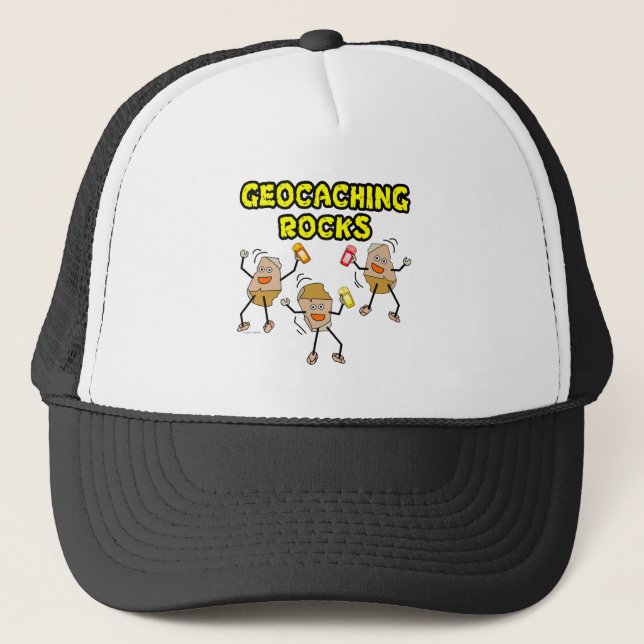 Geocaching Rocks Truckerkappe (Vorderseite)