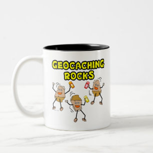 Geocaching Rocks Zweifarbige Tasse