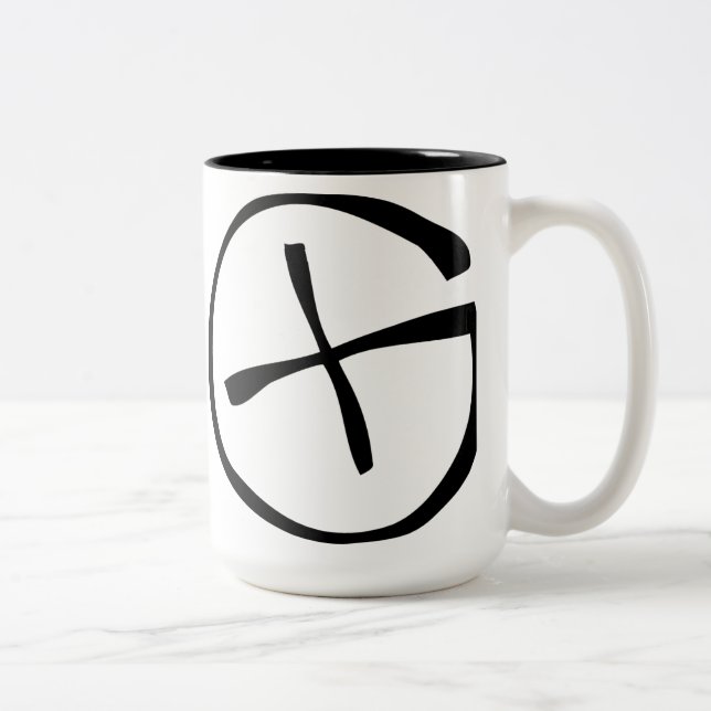 Geocaching-Symbol Zweifarbige Tasse (Rechts)