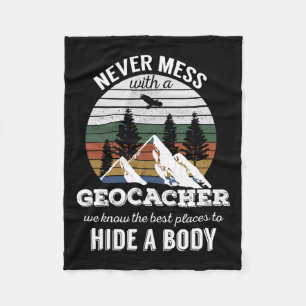 Geocaching T Shirt nie mit Geocacher Men W Fleecedecke