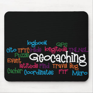 Geocaching Wort-Collage Mousepad