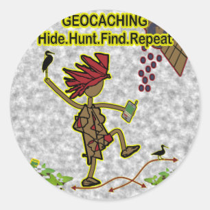 Geocachnig Fell-Jagd-Entdeckung Runder Aufkleber