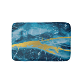 Geode Agate Gemstone Blue und Gold Badematte