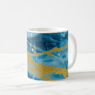 Geode Agate Gemstone Blue und Gold Kaffeetasse