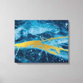 Geode Agate Gemstone Blue und Gold Leinwanddruck