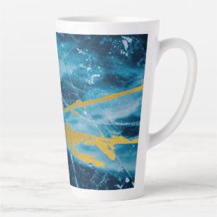 Geode Agate Gemstone Blue und Gold Milchtasse