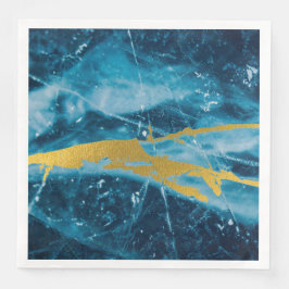 Geode Agate Gemstone Blue und Gold Serviette