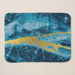 Geode Agate Gemstone Blue und Gold Sherpadecke