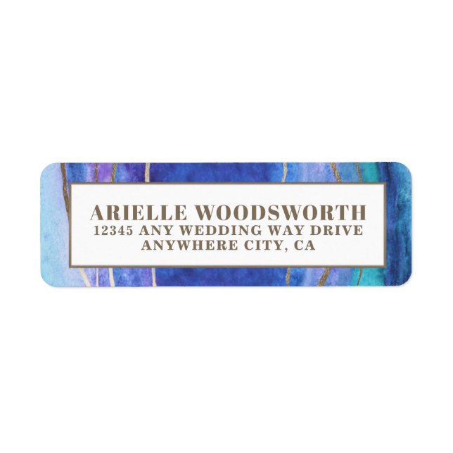 Geode Agate Gemstone Wedding Address Labels (Vorne)