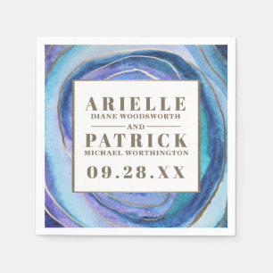 Geode Agate Gemstone Wedding Napkins Serviette