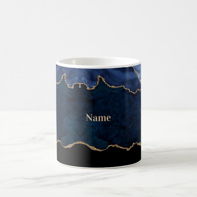 Geode Blau Vergoldet  Kaffeetasse (Mittel)
