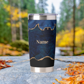 Geode Blue Gilded Thermobecher