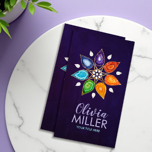 Geode Chakras Mandala - Lotus Petals Visitenkarte