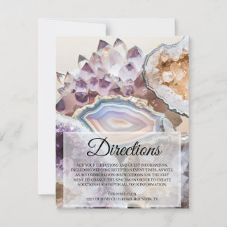 Geode Crystal Wedding Directions Insert Card Einladung