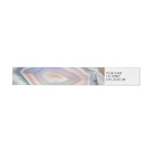 Geode Crystal Wedding Photo Wrap Around Label 