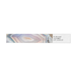 Geode Crystal Wedding Photo Wrap Around Label 