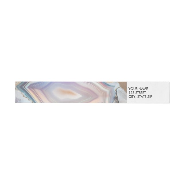 Geode Crystal Wedding Photo Wrap Around Label  (Person)