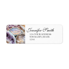 Geode Crystal Wedding Return address Labels 
