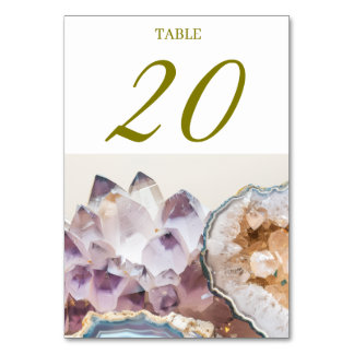 Geode Crystal Wedding Table Cards Tischnummer