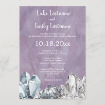 Geode & Edelsteine in lila Aquarell-Hochzeit