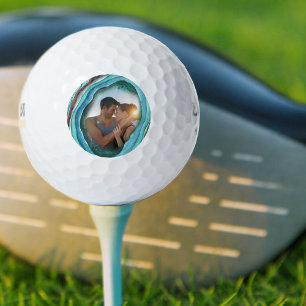 Geode in Türkisblau Grün mit deinem Foto Golfball