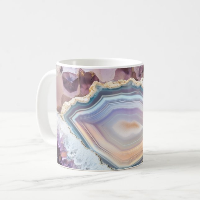 Geode-Kristall | Kristall-Foto-Farben-Morph-Tasse Kaffeetasse (Vorderseite Links)