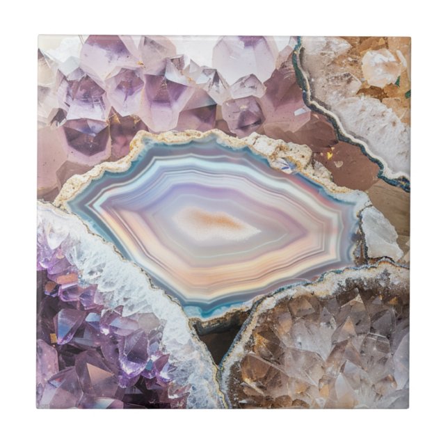 Geode-Kristall| Kristall-Foto-Kachel Fliese (Vorderseite)