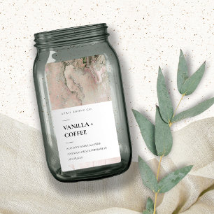 GEODE PINK GRAU ROSE GOLD BLUSH CANDLE ETIKETT