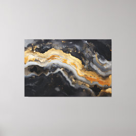 Geode Print in Black Gold Grau Goede Wall Art Leinwanddruck