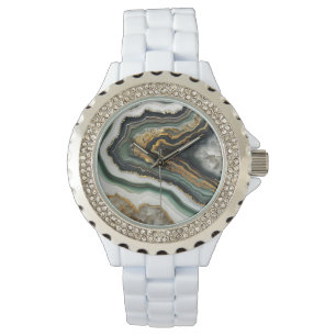 Geode Rock Crystals Quarz Mineral Armbanduhr