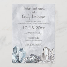 Geode und Edelsteine in Grau Aquarell-Hochzeit
