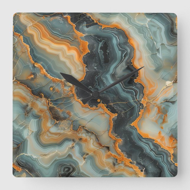 Geode Wall Clock Quadratische Wanduhr (Vorderseite)