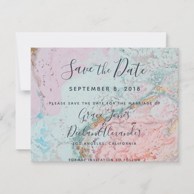 Geode Wedding Invitation Suite Save The Date (Vorderseite)