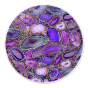 Geodes-Kristallmuster - Lila und violett Keramikknauf