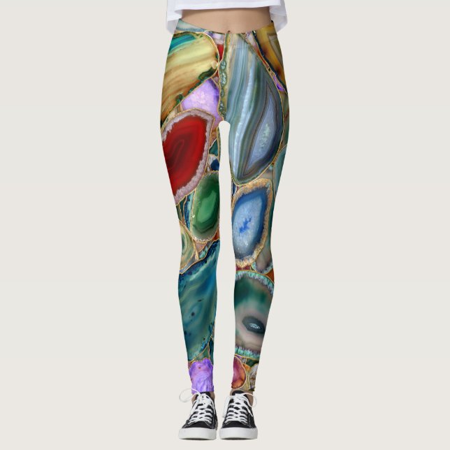 Geodes-Kristallmuster - Multicolor Leggings (Vorderseite)