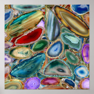 Geodes-Kristallmuster - Multicolor Poster