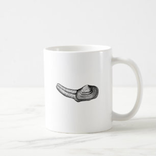 Geoduck Muschel (Schwarzweiss-Illustration) Kaffeetasse
