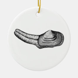 Geoduck Muschel (Schwarzweiss-Illustration) Keramikornament