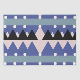 Geoemetric Blue Pink Black Aquamarin Pattern Seidenpapier