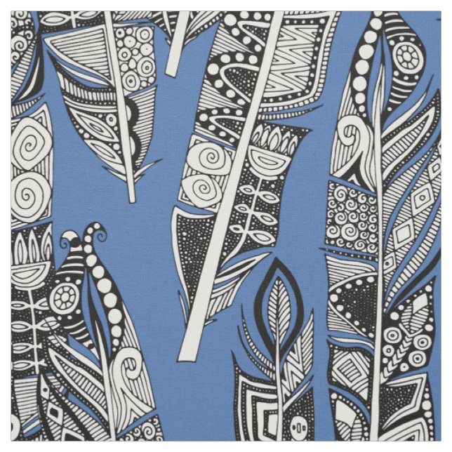 Geofedern blau stoff (Muster)