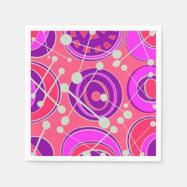 Geoform-Designs mit abstrakten, rosa und orangefar Serviette