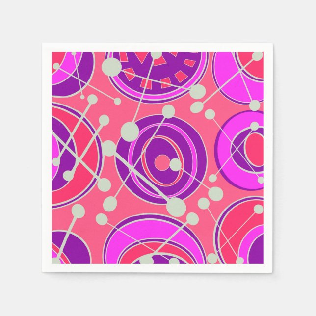 Geoform-Designs mit abstrakten, rosa und orangefar Serviette (Vorderseite)