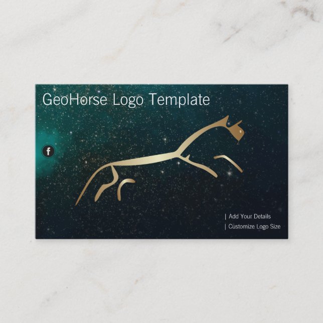 Geoglyph Horse Logo - Gold Huffington Visitenkarte (Vorderseite)