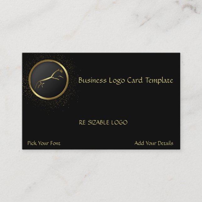 Geoglyphen Gold Horse Logo Business Card Visitenkarte (Vorderseite)