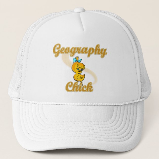 Geografie Chick Truckerkappe (Vorderseite)