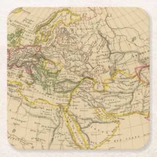 Geografie der Mittelalter Rechteckiger Pappuntersetzer