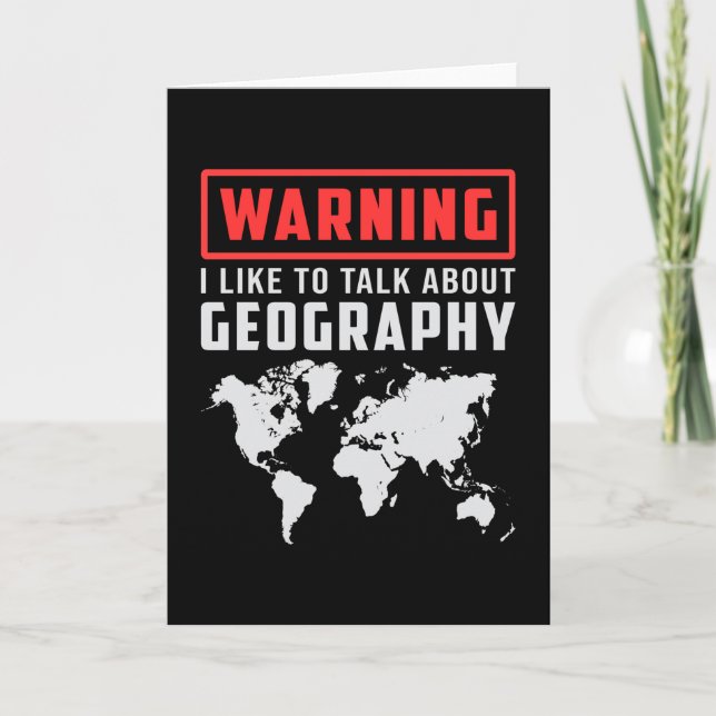 Geografie Lehrer Funny Map setzt Weltgeschenk fort Karte (Vorderseite)