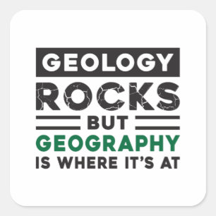 Geografie Lehrer Funny World gibt Geschenk Idee Quadratischer Aufkleber