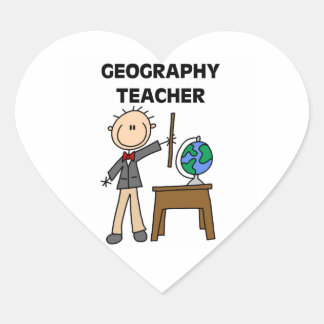 Geografie-Lehrer Herz-Aufkleber