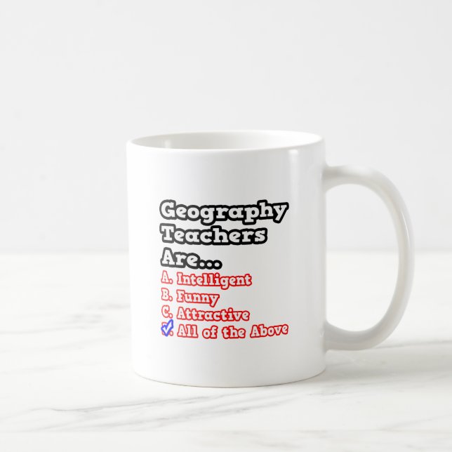 Geografie-Lehrer Quiz...Joke Kaffeetasse (Rechts)